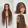 Full Lace Brown Micro Grid Knotless Braids Wig With Invisi Drawstring