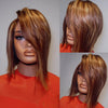 Long Layers Bob Side Bang 13x4 Lace Frontal Human Hair Wig