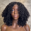 Kinky Curly Layered Cut 5x5 Lace Closure Human Hair Wig