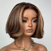 P4/27 Highlights Blowout Wavy Short Bob 5x5 Lace Closure Wig