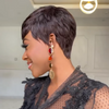 Full Lace Natural Black Short Pixie Cut Hair Wig With Bang