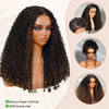 Ombre Chestnut Kinky Curly Lace Closure Wig With Finger Coily Ended