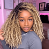 Ombre Blonde HD Full Lace Middle Part Boho Locs Wig with Baby Hairs
