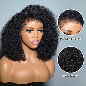 Trendy Curly With Hybrid Hairline  HD Lace Wig