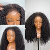 Afro Curly Lace Frontal Wig With 3C Hybrid Hairline