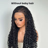 Natural Black Full Lace Braided Cornrows Wig With Baby Hair