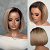 Ash Blonde Ombre Blunt Cut Bob 13x4 Lace Frontal Wig