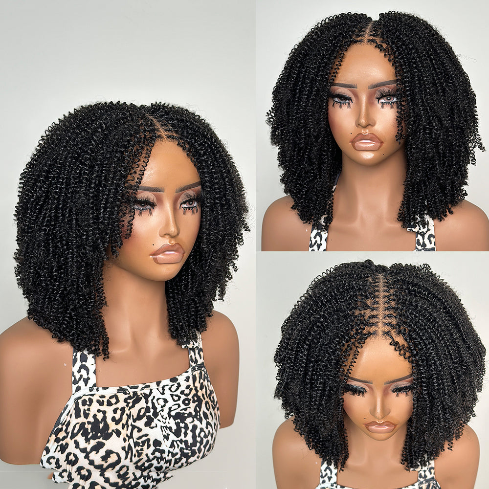 Full Lace Knotless Mini Twist Locs Bohemian Invisi Drawstring Wig