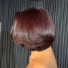 Soft Layers Burgundy Silky Bob 5x5 Lace Closure Wig