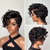 Full Lace Curly Finger Wave Short Glueless Pixie Wig