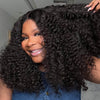 Natural Black Curly High Density Human Hair 5x5 Lace Closure Wigs