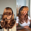 Brown Bottle Layered Cut Wig with Blonde Side Bang