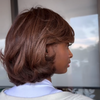Mocha Kinky Straight  Blowout Layered Bob With Swept bangs