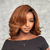 Luxurious Layered Short Ombre Light Brown Glueless 5x5 Lace Closure Wig