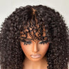 Spiral-Ended Kinky Curly Lace Closure Wig With Bangs