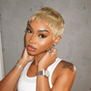 Sleek Short Blonde Wig Natural Lace Front Perfect Pixie Cut