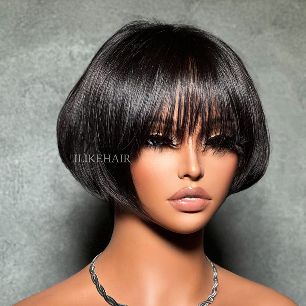 Short Fringe Bob Pixie Cut 13x4 Lace Front Wig