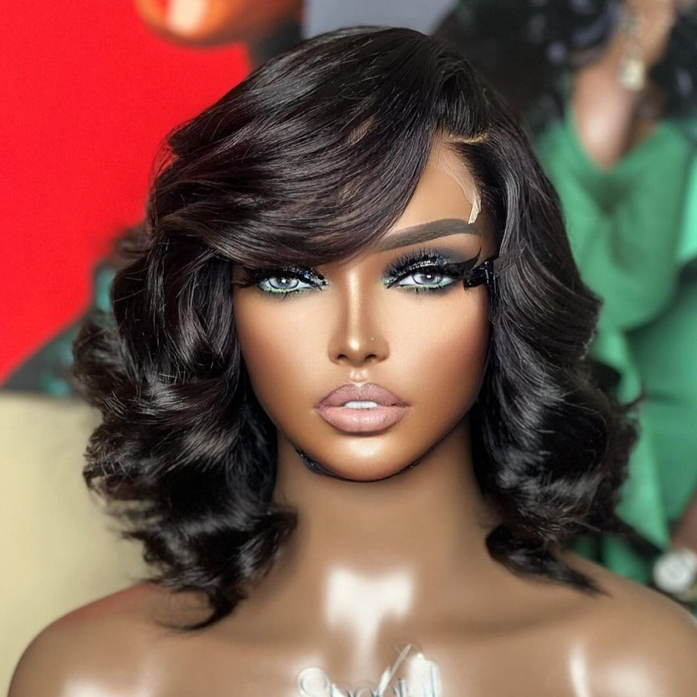 
            
                Load image into Gallery viewer, Fluffy Layered Wavy Bangs 5x5 Lace Closure Wig
            
        