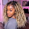 Ombre Blonde HD Full Lace Middle Part Boho Locs Wig with Baby Hairs