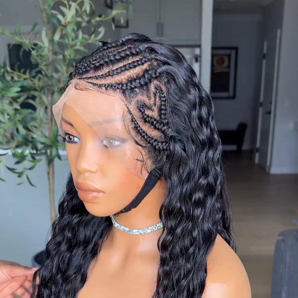 Full Lace Fulani Hybrid Braids With Baby Hair Invisi Drawstring Wig