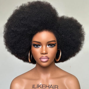 Afro Kinky Curly With Kinky Edges HD 13x4 Lace Front Bob Wig