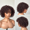 Put on & Go Brown Pixie Cut Curly Bob Wig 100% Human Hair