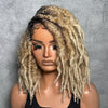 Ombre Blonde HD Full Lace Middle Part Boho Locs Wig with Baby Hairs