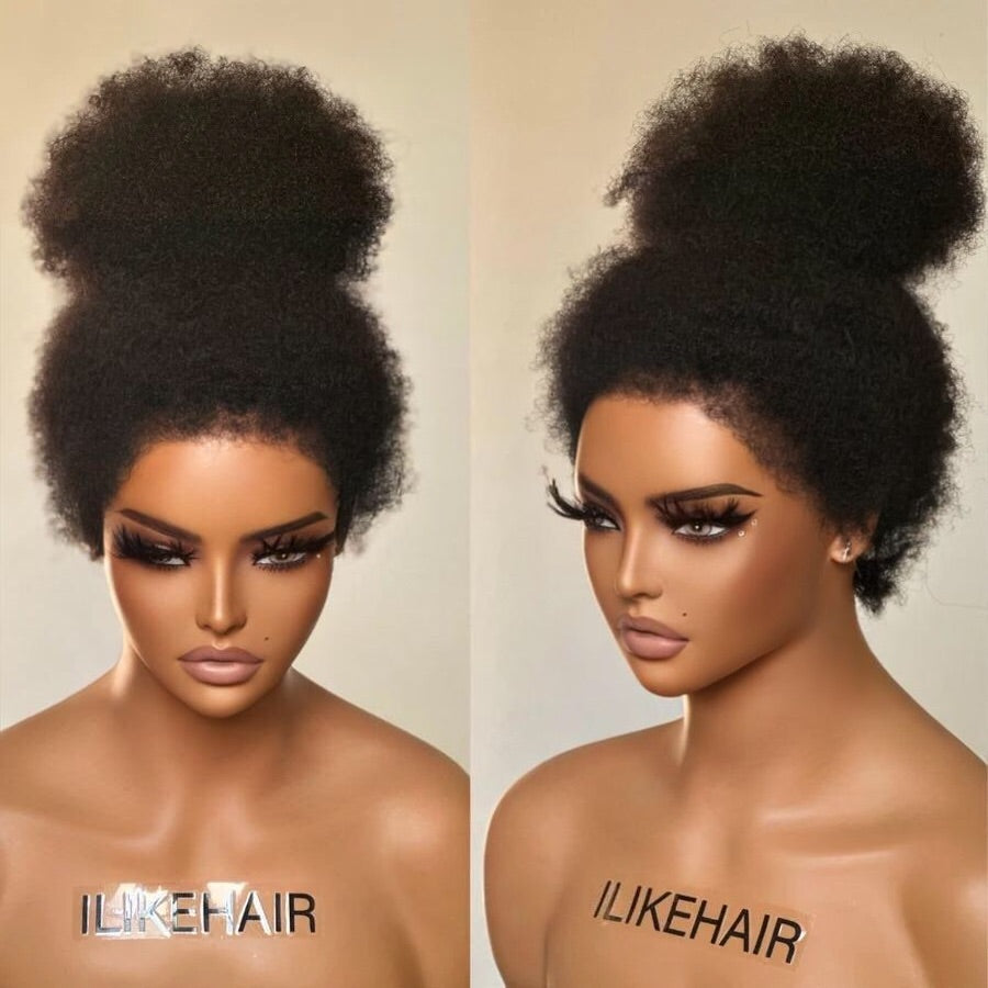 Afro Kinky Curly With Kinky Edges HD 13x4 Lace Front Bob Wig