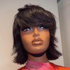 Short Layered Cut Hair With Fringe Bang 13x4 Lace Wig