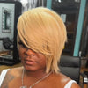 Side Bang 613 Blonde Layered Cut Bob 13x4 Lace Closure Wig