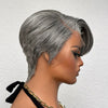 Salt and Pepper Pixie Cut 13x4 Wig with Layers