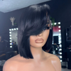 Natural Realistic Side-Parted Bangs 13x4 Lace Frontal Human Hair Wig