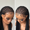 Full Lace Natural Black Cornrow Braid Wig With Drawstring