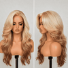 90s Ombre Blonde Copper Layered Body Wave 13x4 Lace Wig with Side Part