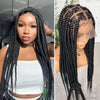 Full Lace Jumbo Knotless Braided Wig With Baby Hair Invisi Drawstring Wig
