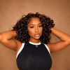 Reddish Brown Bouncy Curly Wig Shoulder Length Soft Natural Look