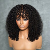 Spiral-Ended Kinky Curly Lace Closure Wig With Bangs