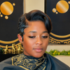 Boss Lady Style Short Pixie 13×6 Lace Wig with Highlights Side-Swept Bangs