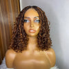 Full Lace Ombre Brown Highlights Knotless Bohemian Braided Curls Invisi Drawstring Wig