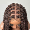 Full Lace Brown Butterfly Braid with Soft Curl Drawstring Wig