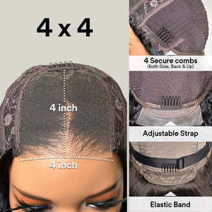 4x4 Glueless Lace Closure Wig Body Wave