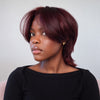 99J Burgundy Feathered Mullet 7x5 Drawstring Lace Wig with Bangs