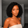 Natural-Looking Short Kinky Curly Bob Side Part lace Front Wig for Summer