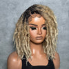 Ombre Blonde HD Full Lace Middle Part Boho Locs Wig with Baby Hairs