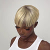 613 Blonde Glueless Short Pixie Hair Bowler Cut Wig