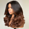 Put on & Go Ombre Brown Layered Wavy Glueless 5x5 Lace Closure Wig