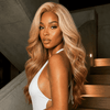 90s Ombre Blonde Copper Layered Body Wave 13x4 Lace Wig with Side Part