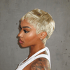 Sleek Short Blonde Wig Natural Lace Front Perfect Pixie Cut