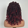 Full Lace Ombre Burgundy Goddess Locs With Drawstring Wig