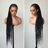 Full Lace Natural Black Cornrow Braid Wig With Drawstring